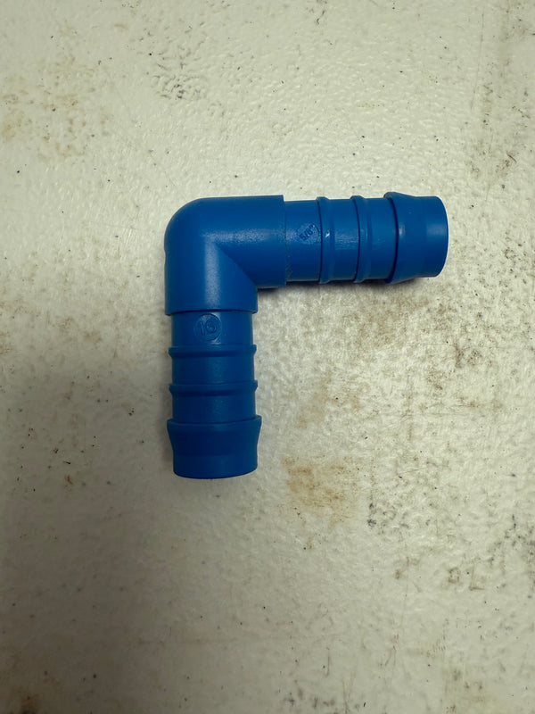 Blue elbow hose connector