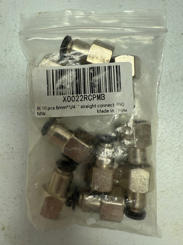 Male straight push to connect fittings